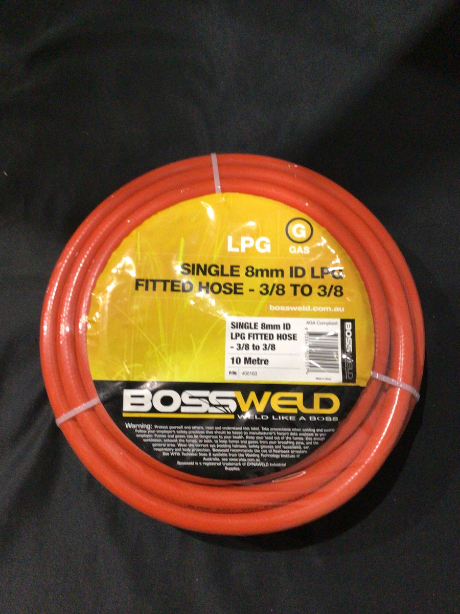 Bossweld Single LPG Orange PVC AGA Hose 8mm - 10Mt